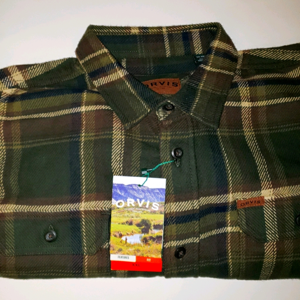 Orvis Men's XXL Pine Plaid Flannel - New w/ Tags